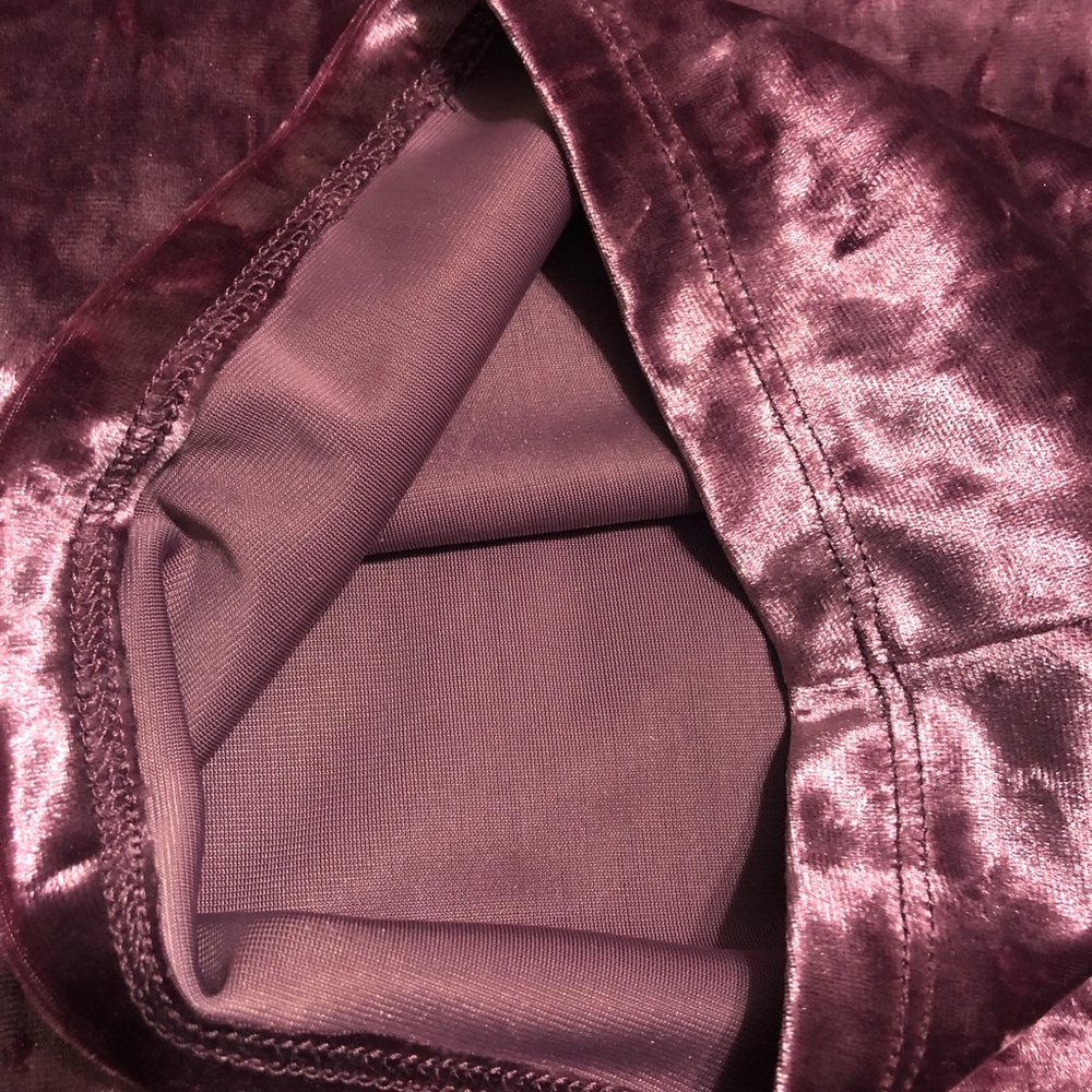 Lavender velvet high waisted biker shorts